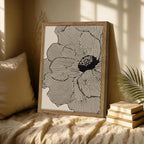 Framed Abstract Floral Wall Art, Neutral Lines Flower Canvas Wall Decor Painting - Image 8