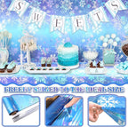 Kochorie 100 Ft x 54 Inch Iridescent Winter Snowflake Tablecloth Roll - Image 4