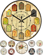 Decorative Wall Clocks Batterys Operated, Retro Wall Clock by Unknown