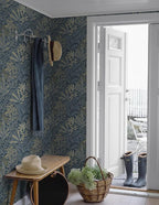 Safiyya Blue Vintage Floral Wallpaper Peel and Stick Contact Paper 17.3" x - Image 4