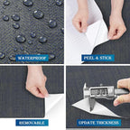 FunStick 24"x200" Dark Blue and Gold Grasscloth Peel and Stick Wallpaper - Image 8