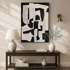Framed Neutral Abstract Wall Art, Modern Black and Beige Canvas Prints - Image 8
