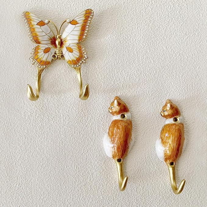 1 Pack Decorative Wall Hook, Vintage Butterfly Shaped Metal Wall Hook - Image 4