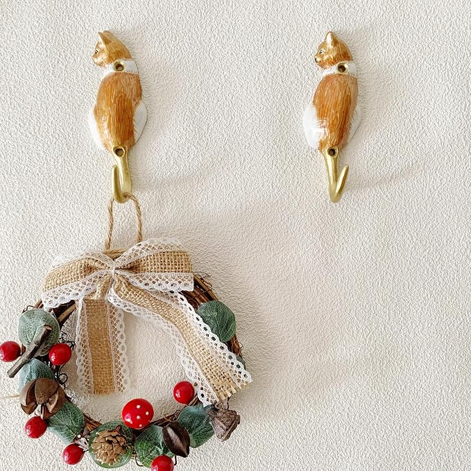 2 Pack Decorative Wall Hooks, Vintage Cat Shaped Metal Wall Hook - Image 4