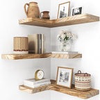 fuqing Floating Corner Shelves, Wall Shelf Set of 3, Shelves by Fuqing