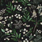 Laatse Dark Floral Wallpaper Peel and Stick Green Leaf Wallpaper Vintage by Laatse