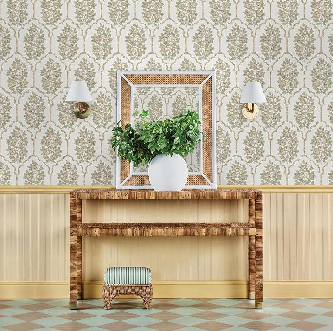 NuWallpaper x Society Social Floral Bazaar Ochre Peel and Stick Wallpaper - Image 3