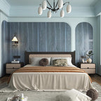 BOMENG Blue Wood Grain Contact Paper Peacock Wallpaper Peel and Stick - Image 6