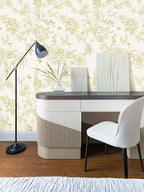 Froluya Cream White and Gold Floral Wallpaper Peel and Stick Wallpaper - Image 2