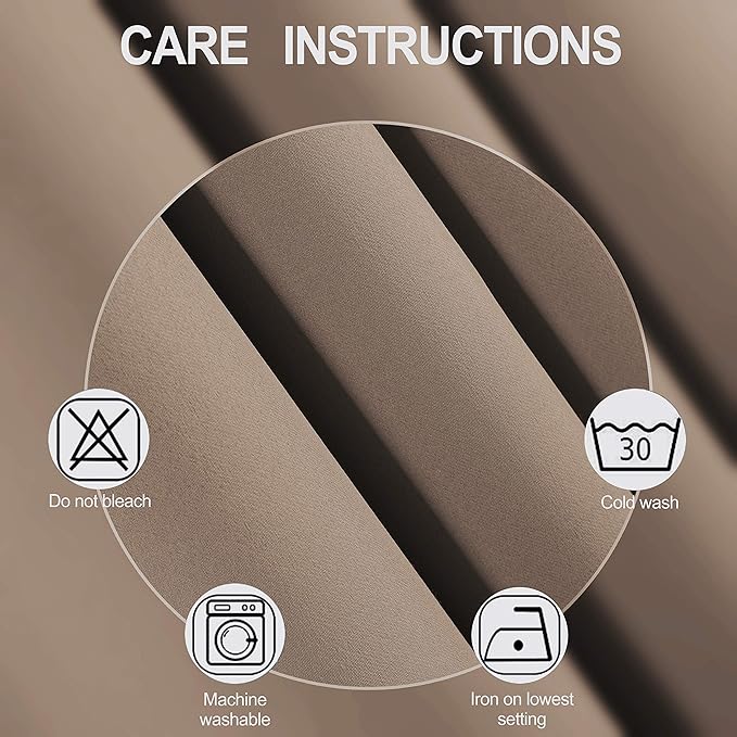 LEMOMO Blackout Curtains 66 x 84 inch/Cappuccino Curtains Set of 2 - Image 4
