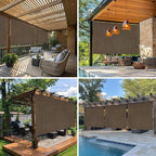 6'W x 8'H Mocha Patio Shades Roll up Outdoor Roller Shade Crank Wand Blind - Image 5