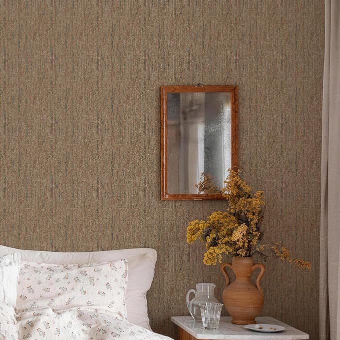 JiffDiff Woven Wallpaper Peel and Stick 17.3" x 120" Colorful Paint Grasscloth - Image 2