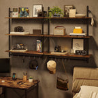 Bestier 3 Tier Industrial Pipe Shelving, Floating Book Shelves - Image 5