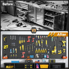 Peg Board, 8 Pack Black Peg Board Panels, 60lbs Load Capacity Each, Pegboard - Image 3