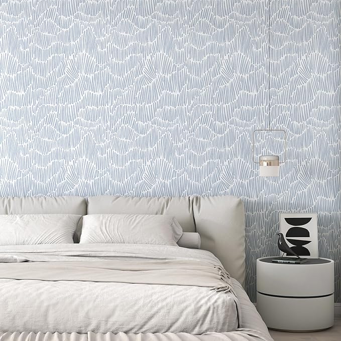 Theper Blue Striped Modern Wallpaper Peel and Stick Wallpaper Boho 17.3"×590" - Image 6