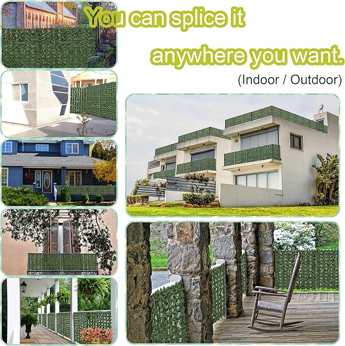 Artificial Ivy Privacy Fence Roll Screen, Garden Greenery Decor - Image 5