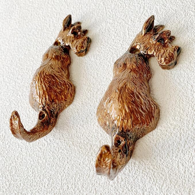 2 Pack Decorative Wall Hooks, Vintage Dog Shaped Metal Wall Hook - Image 3