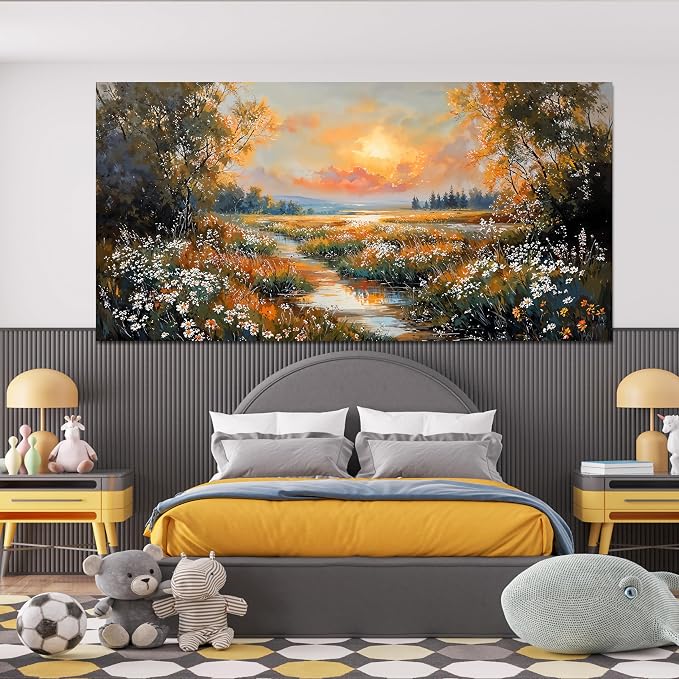 Canvas Wall Art Decor Large Vintage Wildflower Wall Art Prints Canvas Wall Art - Image 4
