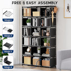 Mavivegue Bookcase, 18-Cube Extra Large Book Shelf, DIY Cube Storage Organizer - Image 10