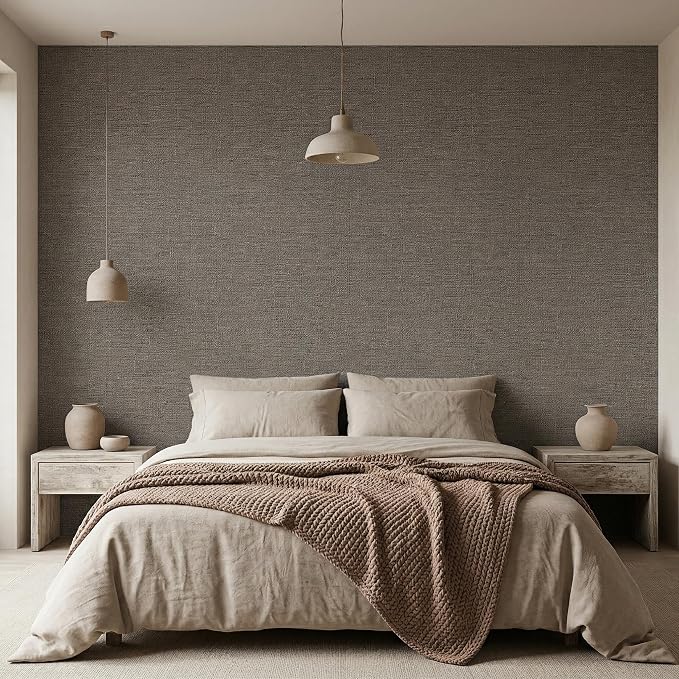 WADILE Grasscloth Peel and Stick Wallpaper 15.7in x 78.7in, Textured Contact - Image 2
