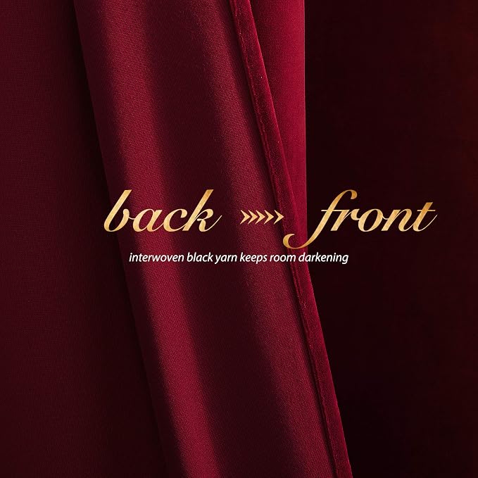 NICETOWN Christmas Red Velvet Curtains and Drapes - Image 3