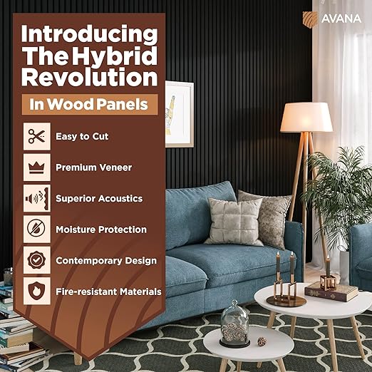 Avana Acoustic Wood Wall Panels – 94.4 X 12.6 Inch Black Oak Acoustic Panels 4 - Image 2