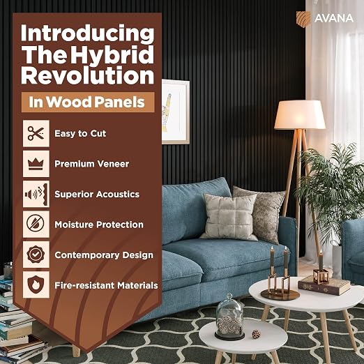Avana Acoustic Wood Wall Panels – 47.2 X 12.6 Inch Black Oak Acoustic Panels 1 - Image 2