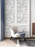 Timeet Floral Peel and Stick Wallpaper 16" x 197" White and Purple Wallpaper - Image 6