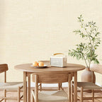 Amiya Grasscloth Cream Wallpaper Peel and Stick Beige Faux Fabric Linen Contact - Image 4