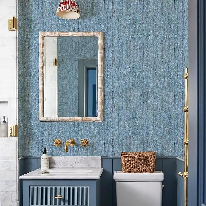 JiffDiff Woven Wallpaper Peel and Stick 17.3" x 120" Colorful Paint Grasscloth - Image 3