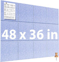 MaxGear Large Cork Board for Wall 48" x 36" Light Blue Bulletin Board, 12 Pack by MaxGear
