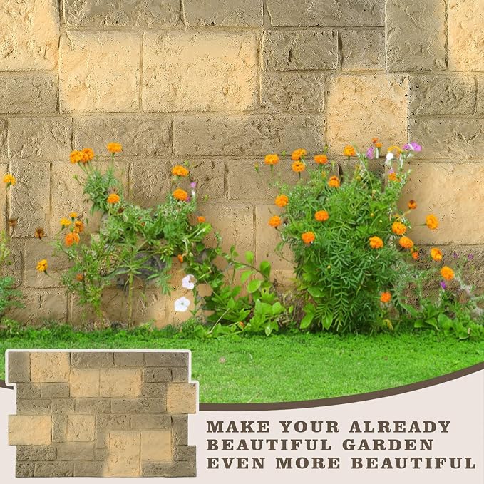 2 Pack PU Stone Faux Wall Panels Outdoor, 44.5"w×30.7"h Rock Exterior Faux Wall - Image 4