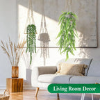 Der Rose 8Pcs Fake Plants Hanging Artificial Ivy Vine Faux Eucalyptus Hanging - Image 5