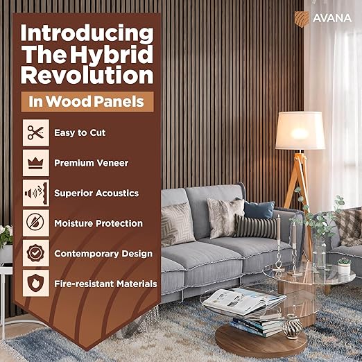 Avana Acoustic Wood Wall Panels – 47.2 X 12.6 Inch Walnut Acoustic Panels 2 PCs - Image 2