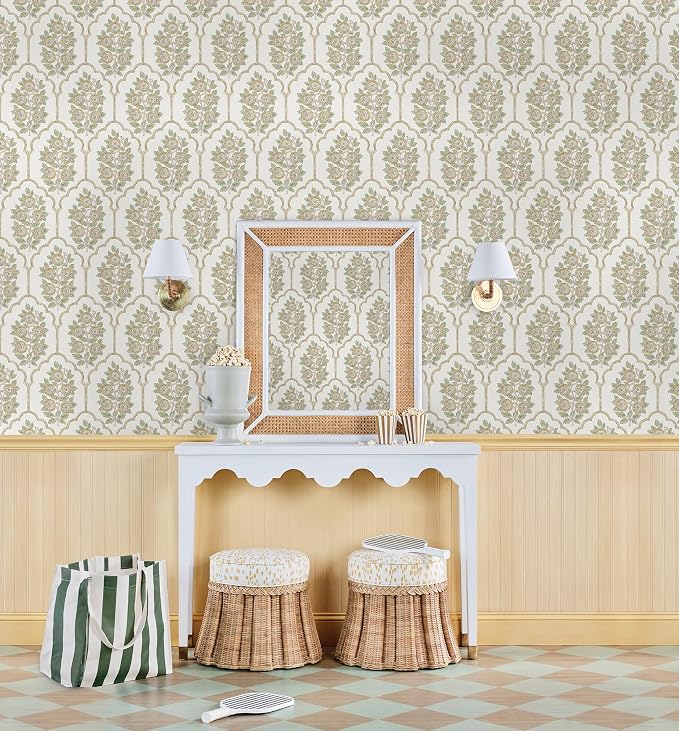 NuWallpaper x Society Social Floral Bazaar Ochre Peel and Stick Wallpaper - Image 4
