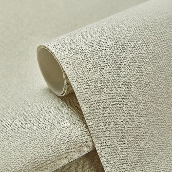 Fabric Grasscloth Texture Self-Adhesive Wallpaper Linen Peel and Stick - Image 2