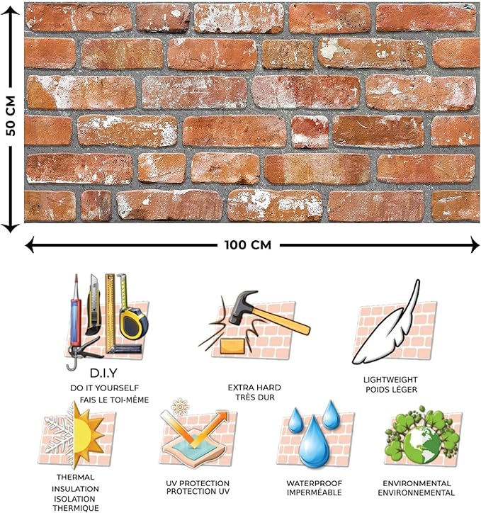 Dundee Deco 3D Wall Panels Faux Brick - Image 3