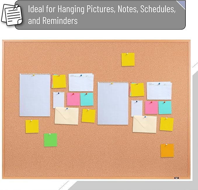 Mr. Pen- Cork Notice Board, 48 X 36 Inches, Cork Bulletin Board - Image 5