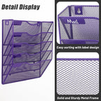 EASEPRES 5 Pocket Mesh Hanging Wall File Organizer, Wall Mounted Mail Paper - Image 4