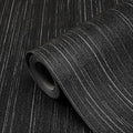 Black Grasscloth Peel and Stick Wallpaper Texture Contact Paper 15.7" X 120" by Biyoeepeelstickwallpaper