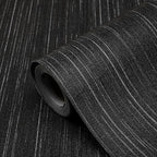 Black Grasscloth Peel and Stick Wallpaper Texture Contact Paper 15.7" X 120" by Biyoeepeelstickwallpaper