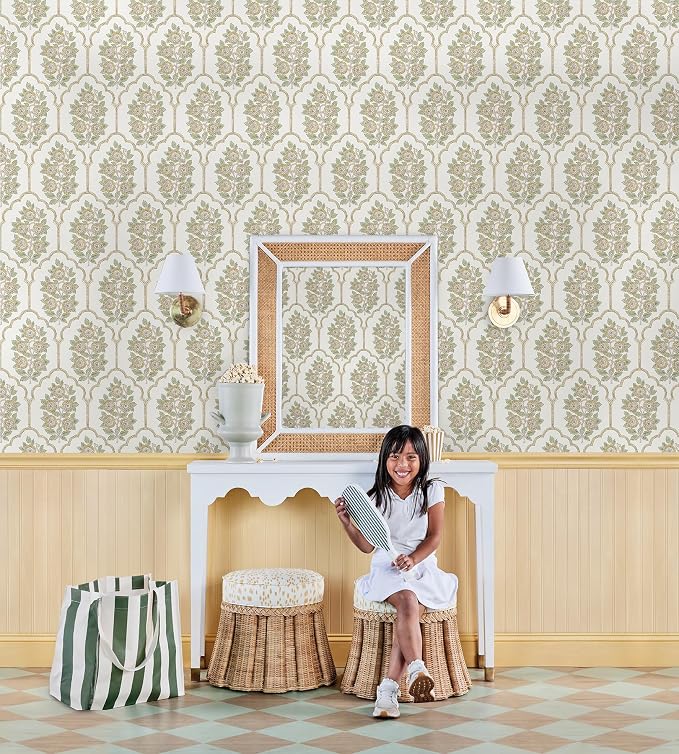 NuWallpaper x Society Social Floral Bazaar Ochre Peel and Stick Wallpaper - Image 5