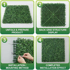 Artificial Grass Wall Panels, UV-Anti Fake Greenery Plant Boxwood Panels - Image 4