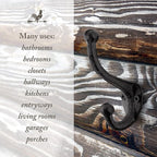 My Fancy Farmhouse Rustic Cast Iron Coat Hooks Wall Mounted Farmhouse - Image 8