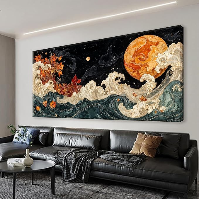 Suconvng Modern Boho Abstract Wall Artwork Canvas Art Wall Decor Pictures by Suconvng