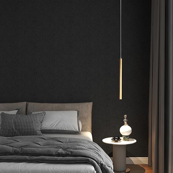 Fititem Black Peel and Stick Wallpaper 787inL 17.3inW Black Contact Paper - Image 6