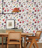 Wallpaper Peel and Stick Floral Wall Paper Removable Waterproof White/Green/Red - Image 3