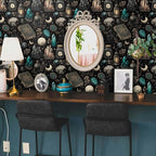 FLFK Black Wallpaper Peel and Stick Dark Witchy Wallpaper 16" x 384" Crystal - Image 4