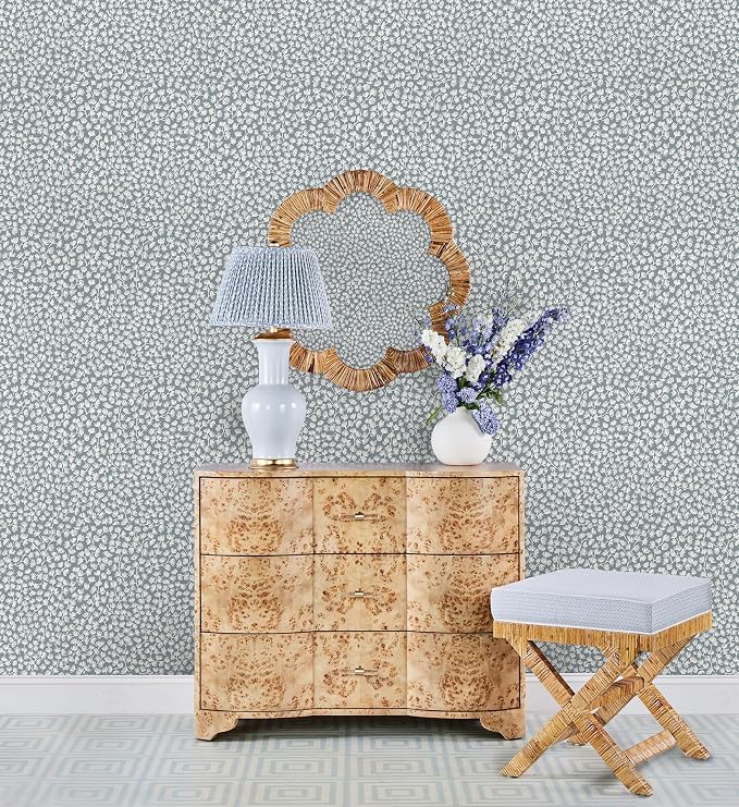 NuWallpaper x Society Social Sea Fern Slate Blue Peel and Stick Wallpaper - Image 5