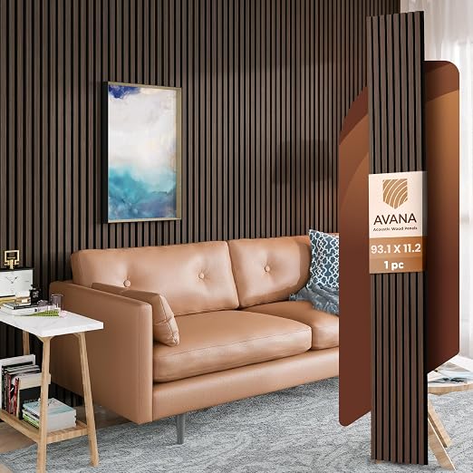 Avana Acoustic Wood Wall Panels – 93.2x11.25 Inch Panels – Fits 94x12 Layout – by AvanaHome